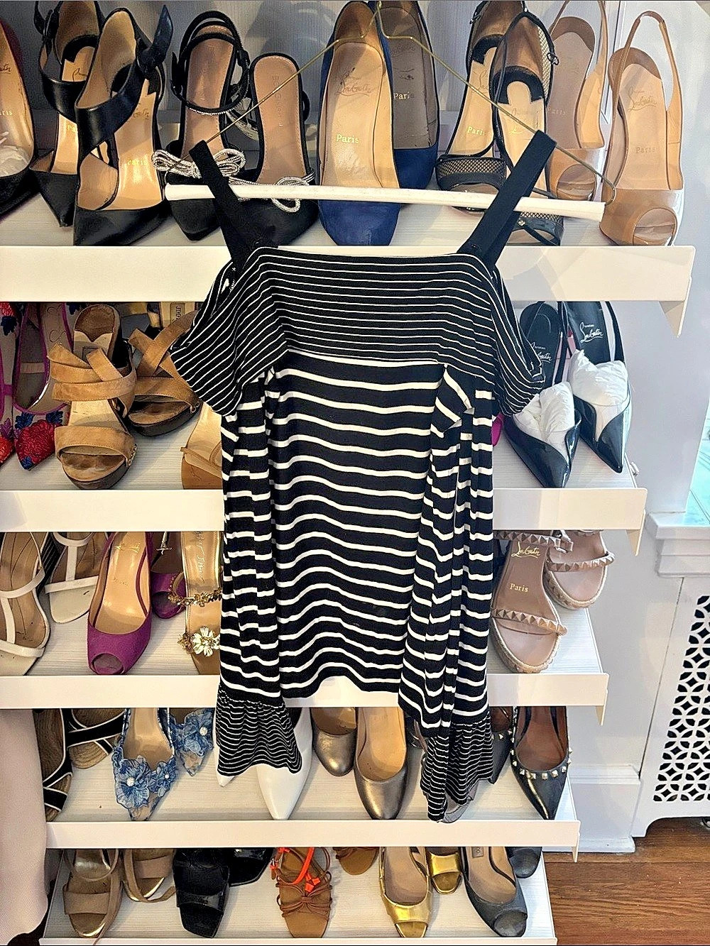 White House Black Market Striped Tunic in Black & White Size XXS Like New